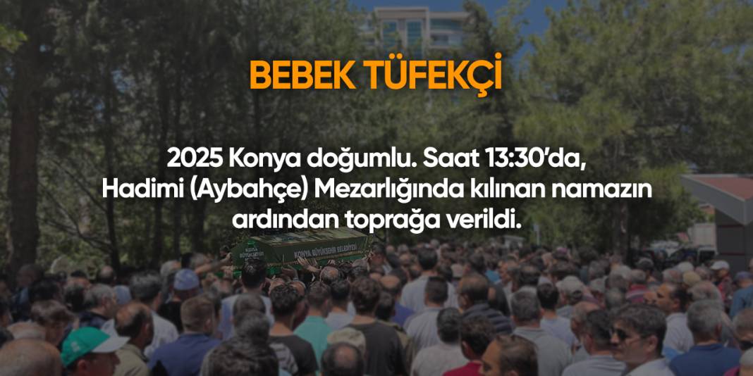 Konya'da bugün vefat edenler | 27 Ağustos 2025 2